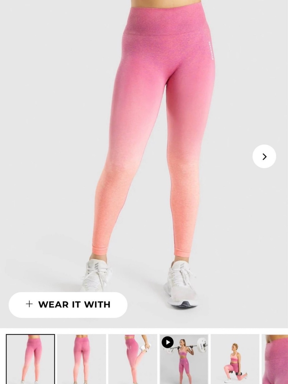 Gymshark High-Waist Ombre Pink Leggings